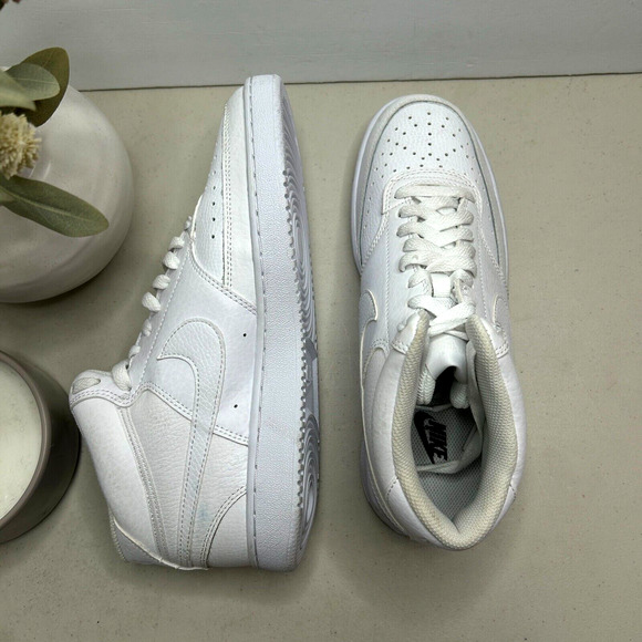 Nike Court Vision Mid Sneaker Lace Up Triple White CD5466-100 Men\'s US 8.5 main image 4